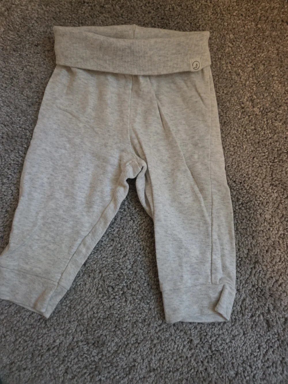 Ribbed Teal and Light Gray Leggings - Fold-Over Waist Baby Boy 9M 3pk